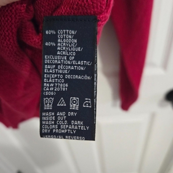 Tommy Hilfiger Vintage Knitted Sweater Unisex XL Retro 90s Y2K Dark Pink Cotton - Picture 9 of 12